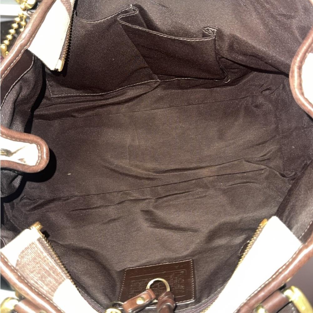 Coach Cream and Brown Signature Shoulder Bag - Picture 4 of 4